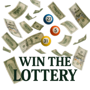 cash & lottery balls falling